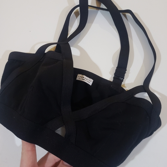Community Aritzia Bralette Sports Bra Black Bandage Style Size Small - Picture 3 of 8